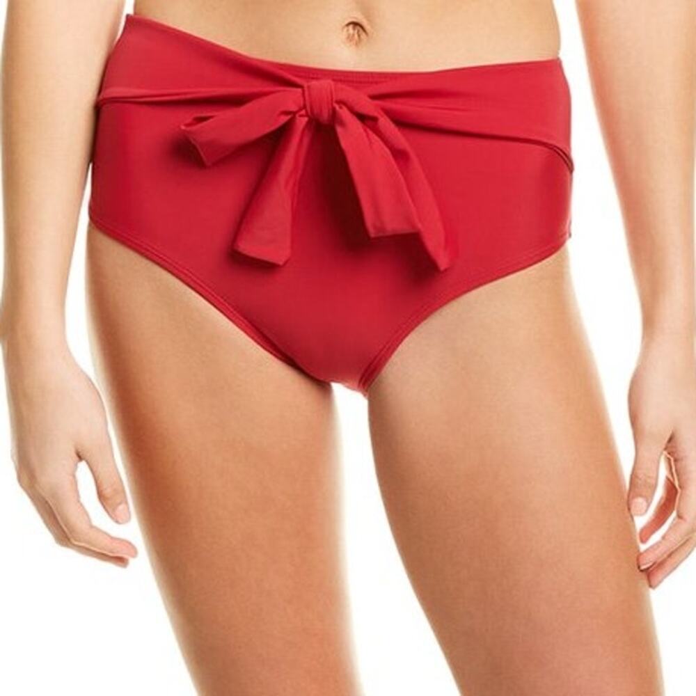 NWT Andrea Iyamah Maven High Waisted Bikini Bottom Red Womens Size XS Beach Swim